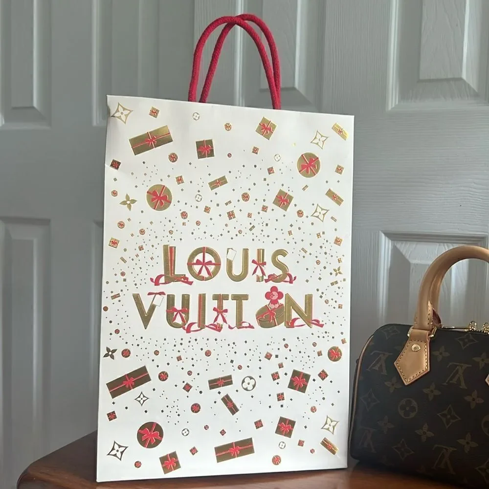 Louis Vuitton Limited Edition Holiday Gift Bag with bows